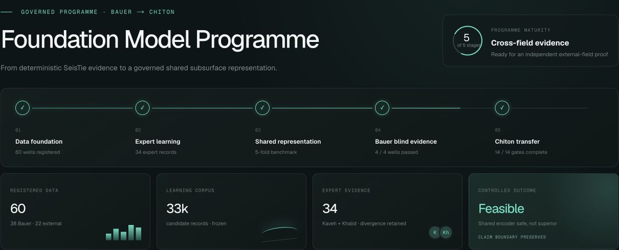 Real LithoSight Foundation Model Programme interface showing data, expert learning, validation and transfer stages